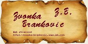 Zvonka Branković vizit kartica